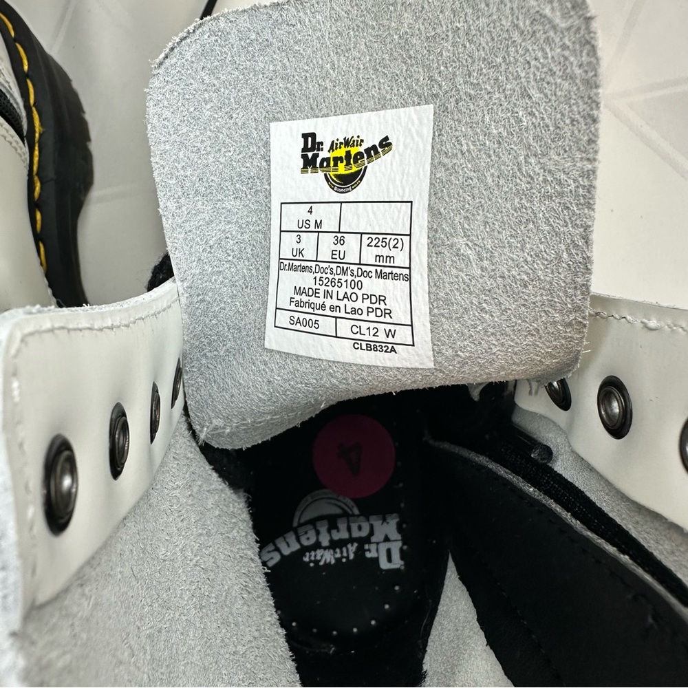 Dr. Martens Jadon Unisex White Leather Platform Boots  Size 4 MSRP $210 NEW - Picture 8 of 8